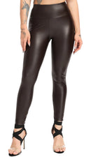 Legging Simili Cuir Marron Femme - Vignette | Boutique Spicy