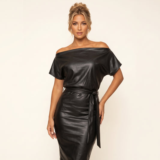 Robe Sexy Simili Cuir