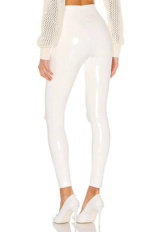 pantalon blanc femme sexy cuir