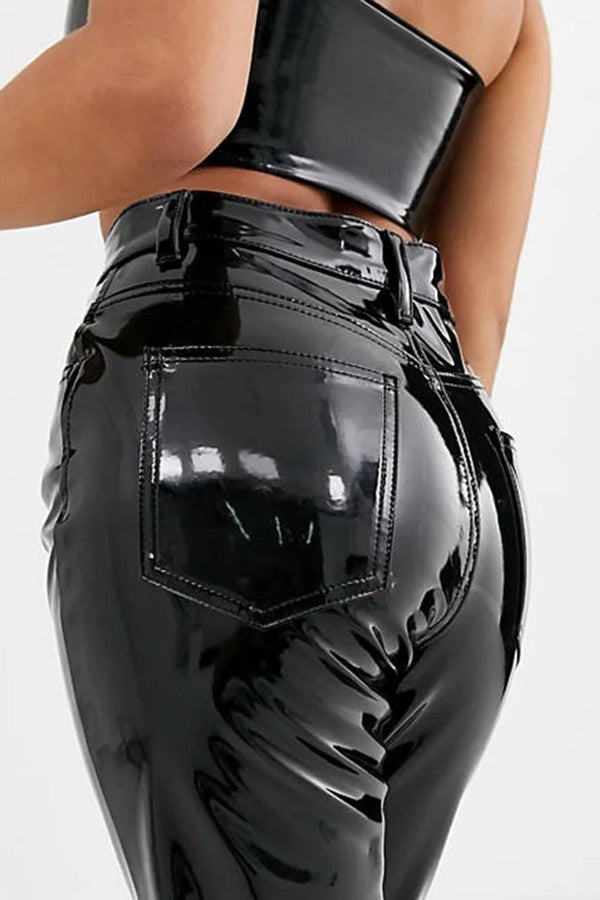 pantalon noir sexy chic vinyle - Mlle sexy