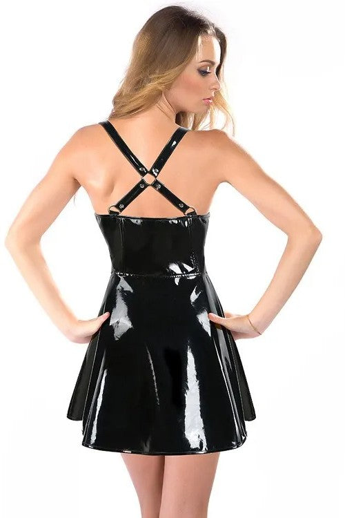 robe courte latex noire - Madame sexy