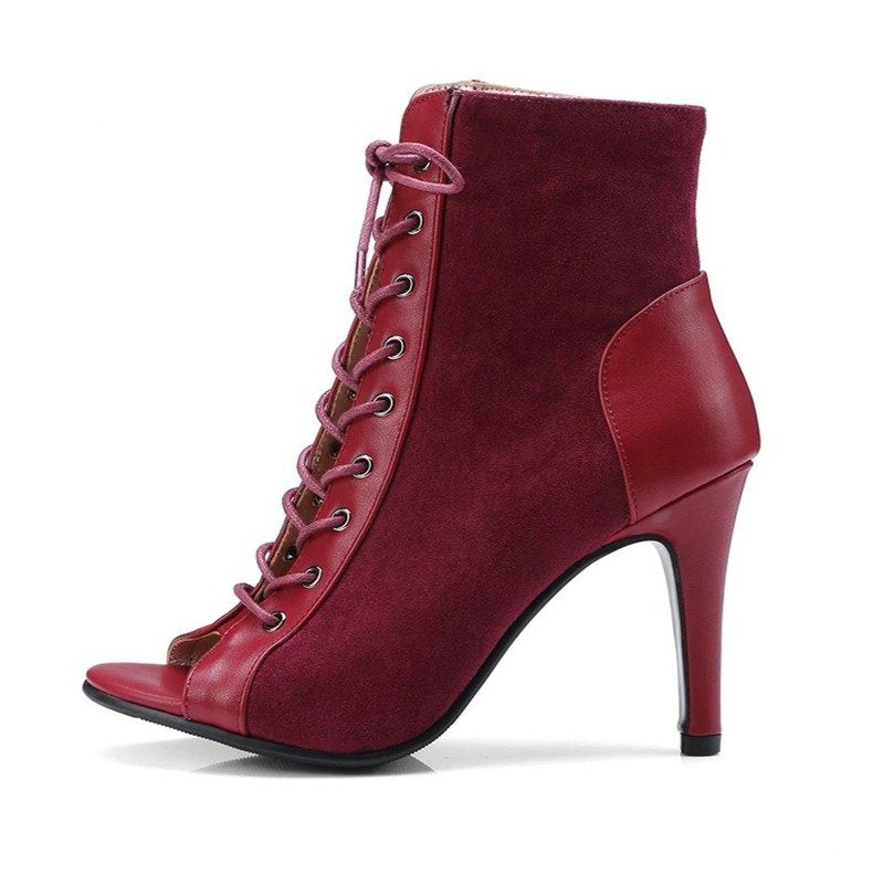 bottines femme sexy rouges