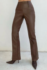 pantalon cuir femme sexy marron