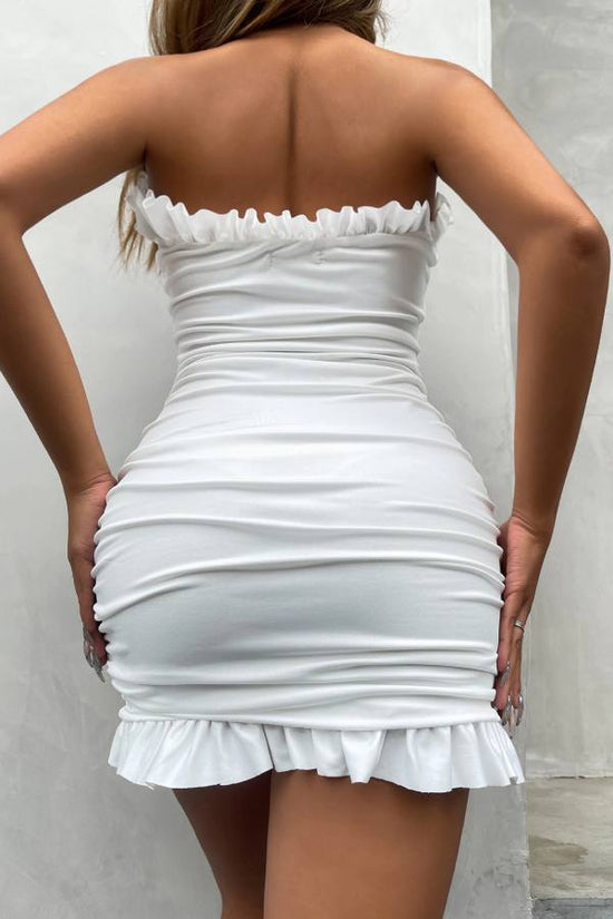 robe courte blanche sexy femme