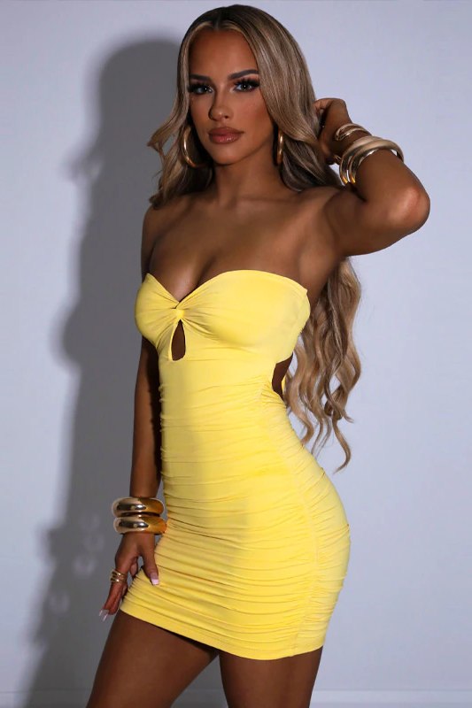 robe jaune sexy femme