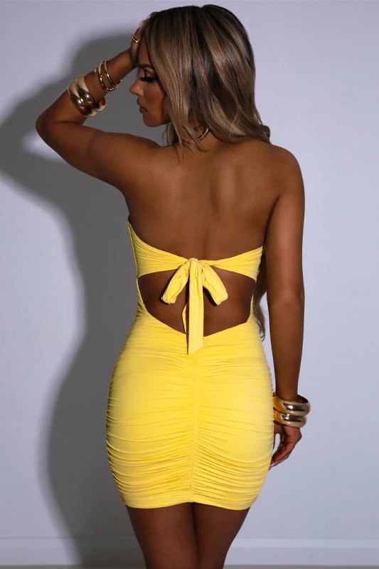 robe sexy jaune femme
